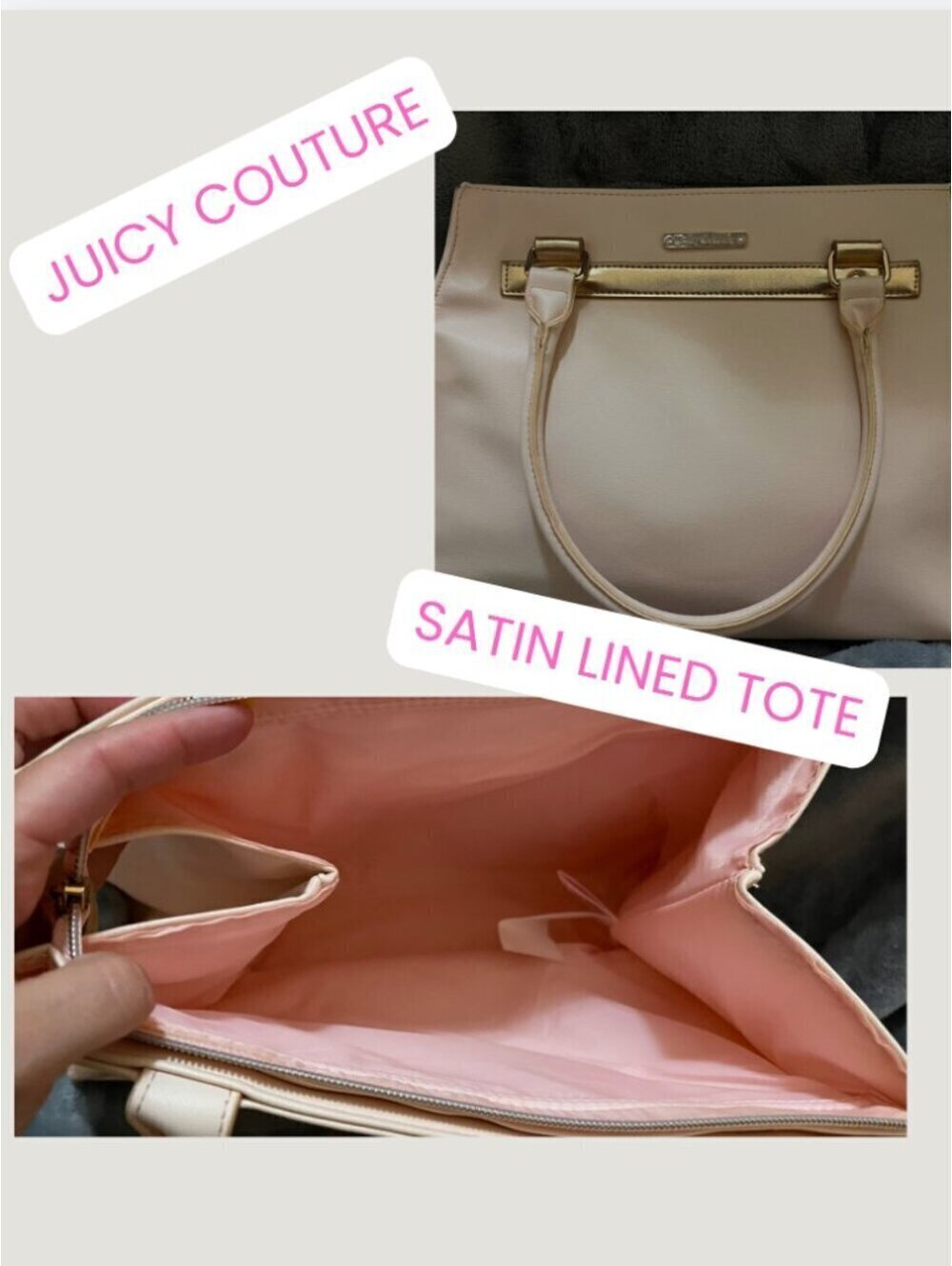 Juicy Couture | Baby Pink Tote Bag Gold Hardware